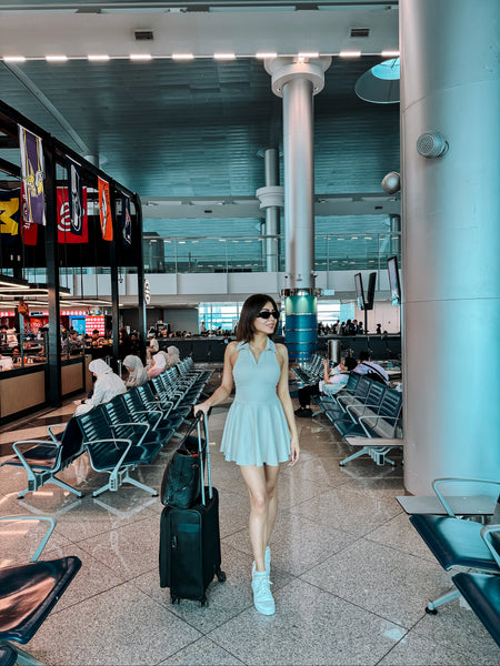 Laura Tenniscore Statement Dress - lifestyle shot on model, mint - Miss Mosa By Akanksha