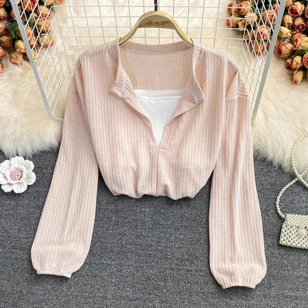Laurel Full Sleeve Summer Tops - front shot on hanger, pink - Miss Mosa By Akanksha