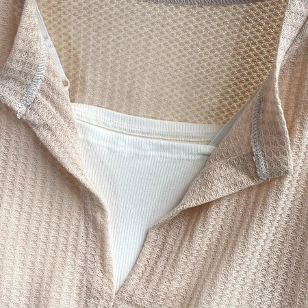 Laurel Full Sleeve Summer Tops - close-up of neckline, pink - Miss Mosa By Akanksha