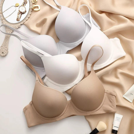 Laurel Seamless Bralettes - styled flat-lay shot, multicolour - Miss Mosa By Akanksha