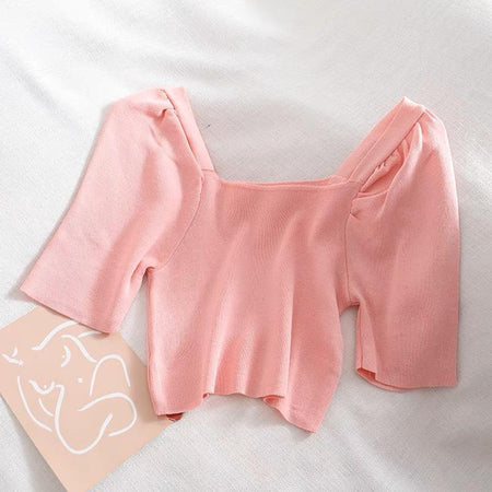 Lauren Ribbed Tops - flat-lay product shot, pink - Miss Mosa By Akanksha