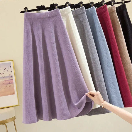 Lebia Statement Woolen Pleated Skirt - flat-lay shot of skirts on hanger, lilac - Miss Mosa By Akanksha