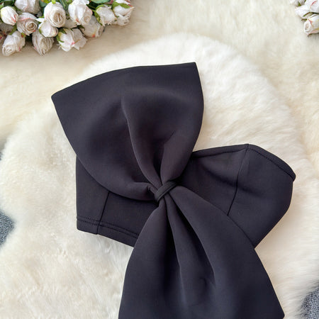 Lee Bow Detailed Blouse in Black - flat-lay product shot, black - Miss Mosa By Akanksha