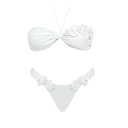 Lena Luxe Summer Bikini In White - flat-lay product shot - Miss Mosa By Akanksha