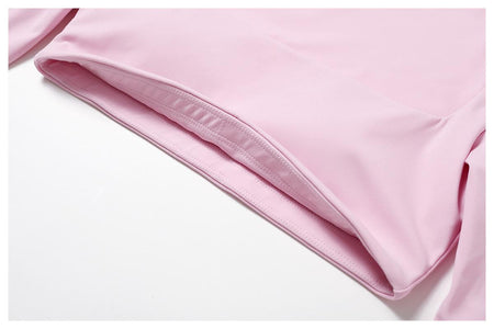 Leon Premium Activewear Set In Light Pink - close-up of neckline detail - Miss Mosa By Akanksha