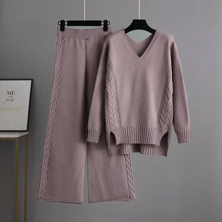 Leslie Luxe Winter Coord Set - Tracksuit - hanging product shot, pink - Miss Mosa By Akanksha