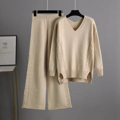 Leslie Luxe Winter Coord Set - Tracksuit - hanging product shot, cream - Miss Mosa By Akanksha