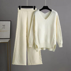 Leslie Luxe Winter Coord Set - Tracksuit - hanging product shot, cream - Miss Mosa By Akanksha