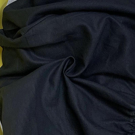 Leslie One Shoulder dress - close-up of fabric, black - Miss Mosa By Akanksha