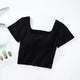 Levo Summer Tops with Inbuilt Bra - flat-lay product shot, black - Miss Mosa By Akanksha