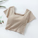 Levo Summer Tops with Inbuilt Bra - flat-lay product shot, beige - Miss Mosa By Akanksha