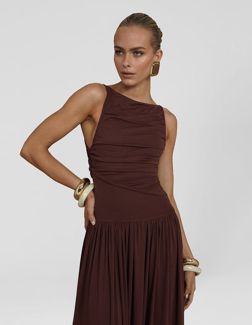 Libya Statement Maxi Dress In Maroon