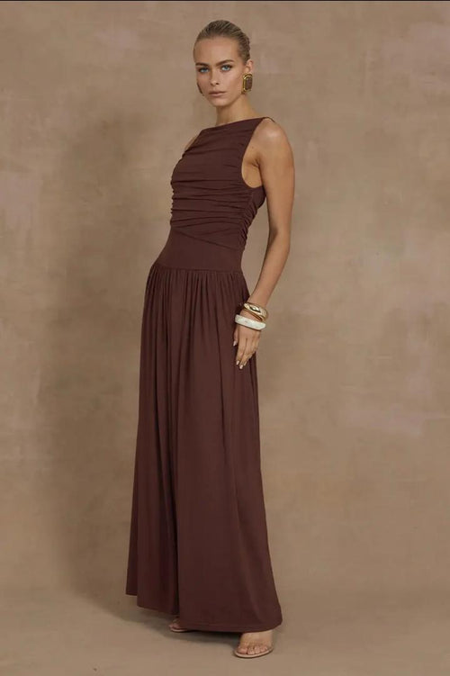 Libya Statement Maxi Dress In Maroon