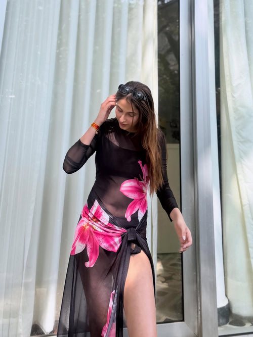 Lilly Swimsuit With Sarong In Black