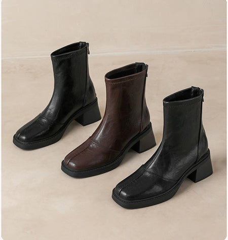 Lily Ankle Chelsea Boots - flat-lay product shot, black and brown - Miss Mosa By Akanksha