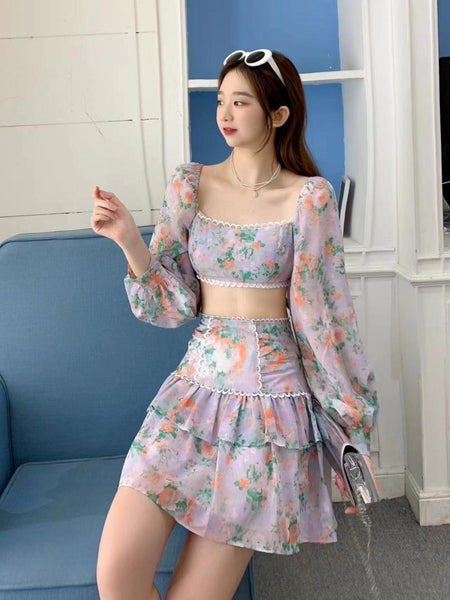 Lily Coord Set - front shot on model, lilac - Miss Mosa By Akanksha