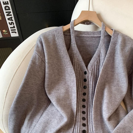 Lior Woolen Top With Cape Sweater - flat-lay product shot, grey - Miss Mosa By Akanksha