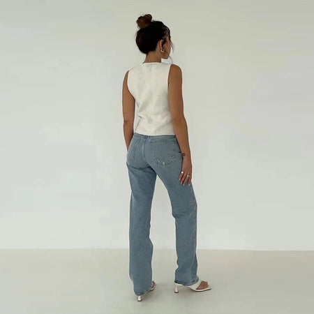 Livya Statement Vest Knot Tops in White - back shot on model, white - Miss Mosa By Akanksha