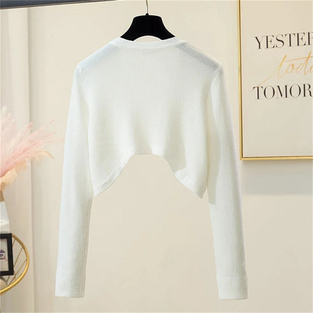 Liza Statement Summer Shrugs - back hanging product shot, white - Miss Mosa By Akanksha
