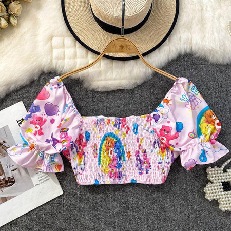 Logan Crop Tops In Multicolour - front shot on hanger, multicolour - Miss Mosa By Akanksha