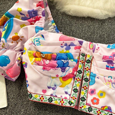 Logan Crop Tops In Multicolour - close-up of bodice, multicolour - Miss Mosa By Akanksha