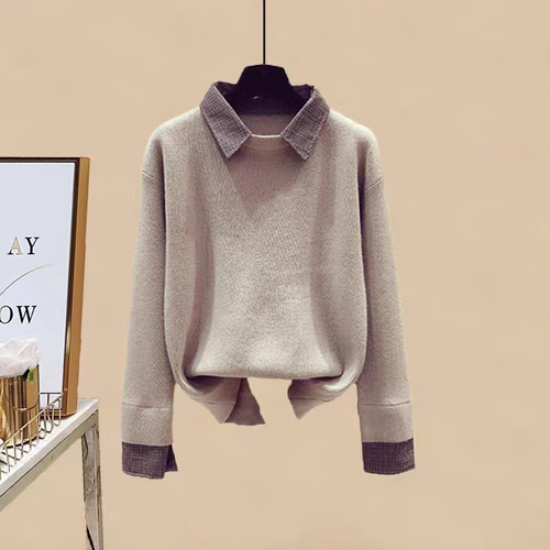 Lois Woolen Coord Set In Beige