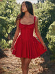 Lorenzo Summer Dress - front shot on model, red - Miss Mosa By Akanksha