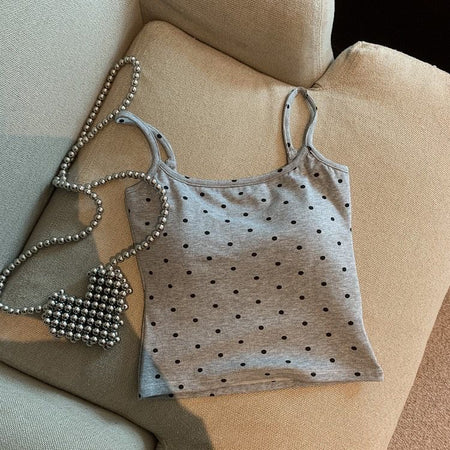 Loret Tank Tops with Inbuilt Bra In Grey - flat-lay product shot of tank top - Miss Mosa By Akanksha