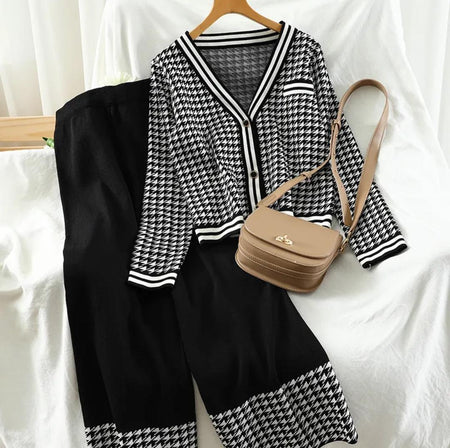Loretta Woolen Coord Set - styled flat-lay shot, black - Miss Mosa By Akanksha
