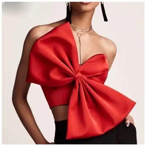 Love Bow Detailed Blouse In Red
