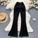 Lucaso Buttoned High Waist Pants - styled flat-lay shot, black - Miss Mosa By Akanksha
