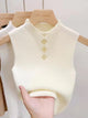 Ludo Statement Summer Tank Top - front shot on hanger, cream - Miss Mosa By Akanksha