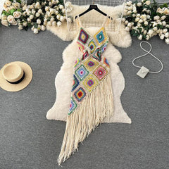 Ludo Tassel Summer Dress - styled flat-lay shot, multicolour - Miss Mosa By Akanksha