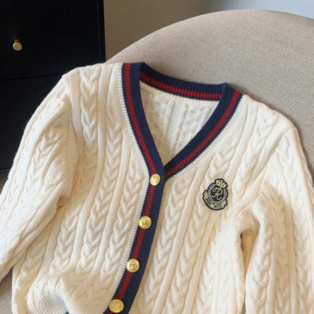 Luisa Woolen Cardigan In Off White - flat-lay product shot - Miss Mosa By Akanksha