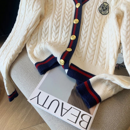 Luisa Woolen Cardigan In Off White - flat-lay product shot - Miss Mosa By Akanksha