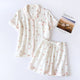 Lumiyo Cotton Nightsuit - flat-lay product shot of short pyjama set, cream - Miss Mosa By Akanksha
