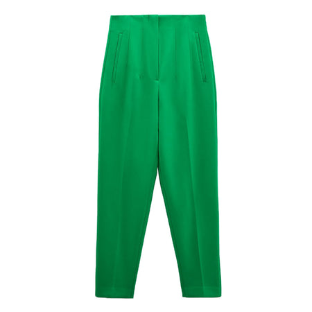 Luxe Fred Formal Pants - flat-lay product shot, green - Miss Mosa By Akanksha