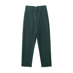 Luxe Fred Formal Pants - flat-lay product shot, green - Miss Mosa By Akanksha