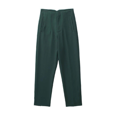 Luxe Fred Formal Pants - flat-lay product shot, green - Miss Mosa By Akanksha