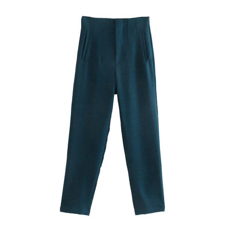 Luxe Fred Formal Pants - flat-lay product shot, teal - Miss Mosa By Akanksha