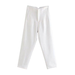 Luxe Fred Formal Pants - flat-lay product shot, white - Miss Mosa By Akanksha