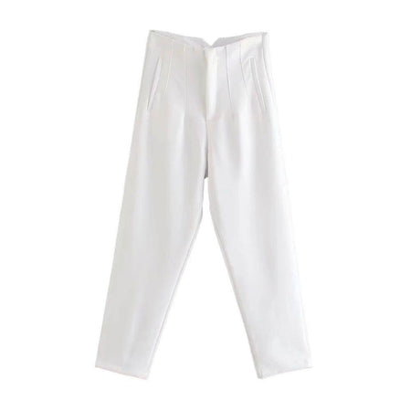 Luxe Fred Formal Pants - flat-lay product shot, white - Miss Mosa By Akanksha