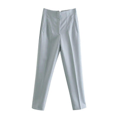 Luxe Fred Formal Pants - flat-lay product shot, grey - Miss Mosa By Akanksha