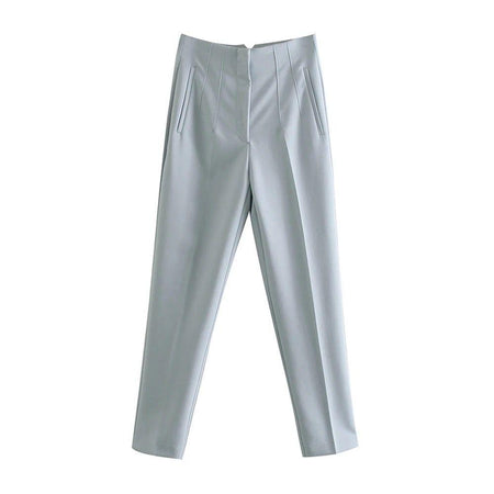 Luxe Fred Formal Pants - flat-lay product shot, grey - Miss Mosa By Akanksha