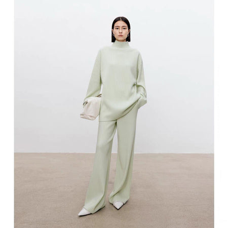 Lydia Luxe Winter Trackset - full-length shot on model, sage green - Miss Mosa By Akanksha