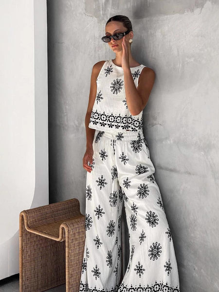Mabel Statement Holiday Coord Set In Ivory - front shot on model standing - Miss Mosa By Akanksha