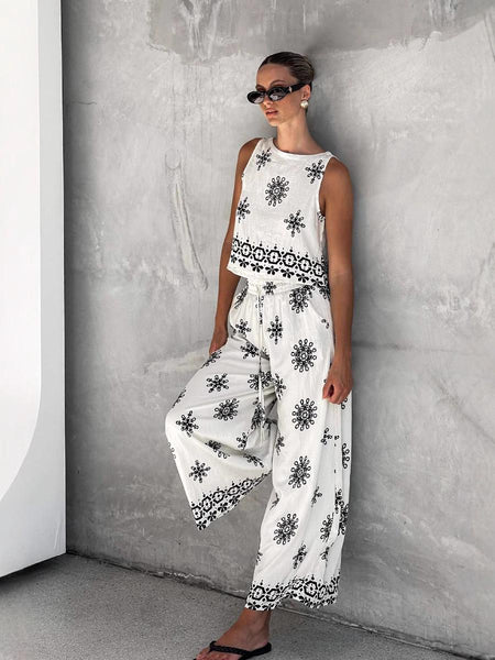 Mabel Statement Holiday Coord Set In Ivory - front shot on model standing - Miss Mosa By Akanksha