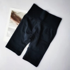 Macy Gymwear Shorts - flat-lay product shot, black - Miss Mosa By Akanksha