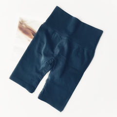 Macy Gymwear Shorts - flat-lay product shot, navy blue - Miss Mosa By Akanksha