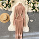 Macy Woolen Bodycon Dress - styled flat-lay shot, pink - Miss Mosa By Akanksha